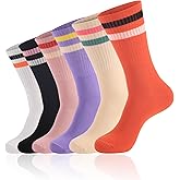 SeiorHou Striped Socks Tube Socks Retro Style Colorful Crew Funny Sock