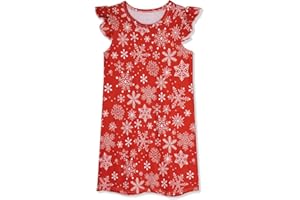 uideazone Girls Nightgowns Flutter Sleeve Pajamas Dress 3D Printed Princess Nightdress Size 5-12