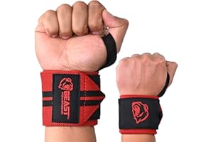 Beast Power Gear Wrist Wraps for Weightlifting 18” Premium Quality Wrist Support for Bodybuilding Heavy Duty Thumb Loop Powerlifting, Strength Training for Men and Women