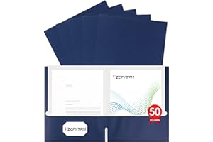 VZCPYTPM 50 Packs Navy Blue Two Pocket Folders,File Folder Letter Size,8.5x11Inches File Folders for Office,School and Home,Organizer File Folder