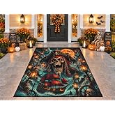 5' x 7' Outdoor Area Rug Halloween Pirate Heavyweight Solid Waterproof PVC Coil Loop Carpet, Heavy Duty Patio Rug, Quick Dry Indoor Outdoor Mat for Porch Deck Balcony Entryway.