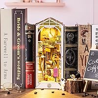 Rolife DIY Book Nook Kit 3D Wooden Puzzle, Bookshelf Indert Decor with LED DIY Bookend Diorama Dollhouse Kit Crafts Hobbies G