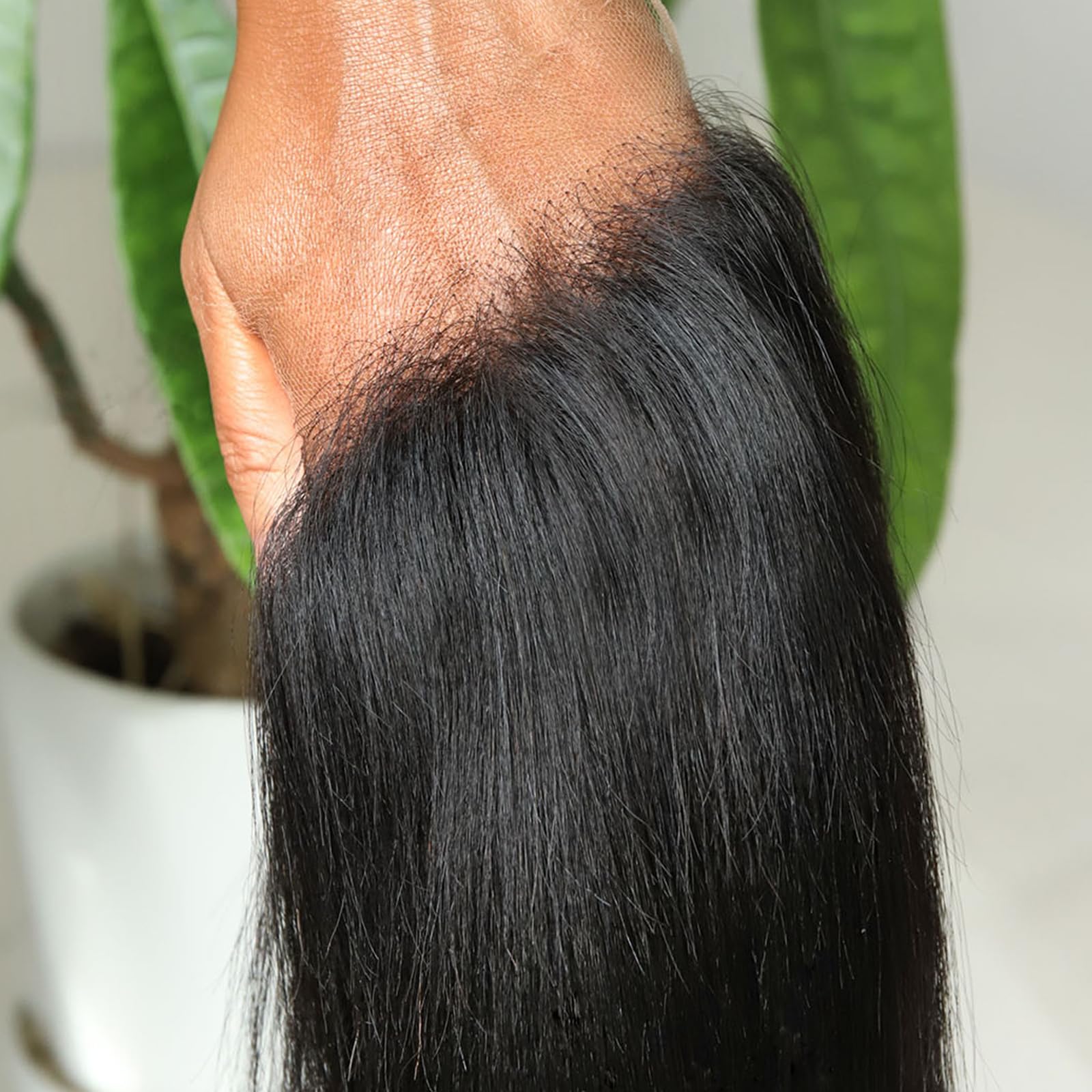 Photo 1 of BEEOS Yaki Straight 5x5 SKINLIKE Real HD Lace Closure, Pre-Plucked Bleached Knots 0.10mm Ultra-thin Invisible HD Lace Human Hair 14 Inch