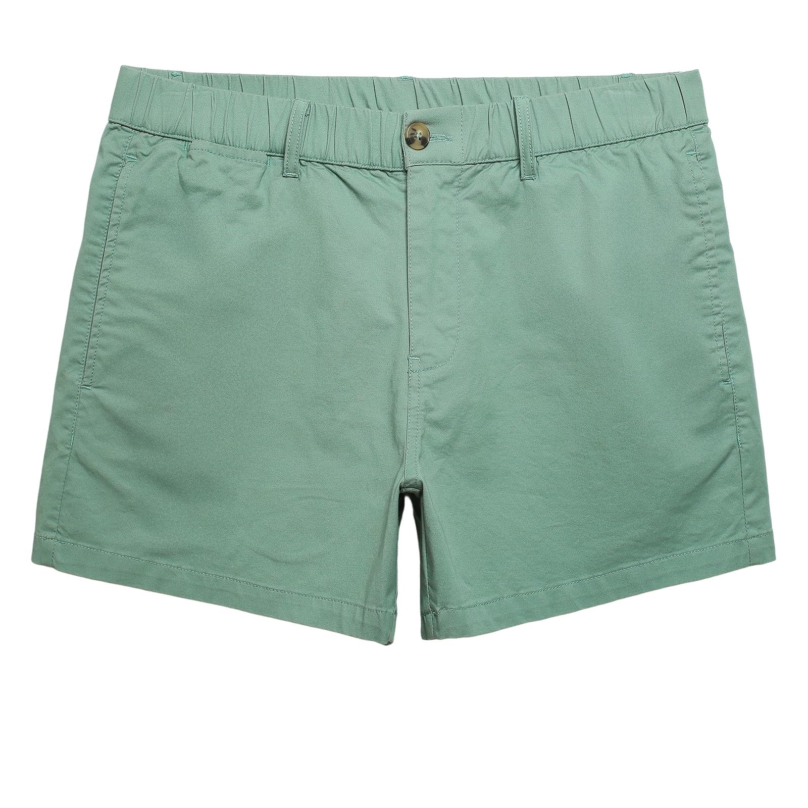 maamgic Men's Shorts Casual 4" Cotton Stretch Classic-fit Khaki Shorts for Men Elastic Waistband Multi-Pocket Men's Golf Shorts Daily Wear Image