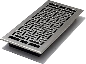 Decor Grates AJH614-NKL Oriental Floor Register, 6-Inch by 14-Inch, Nickel