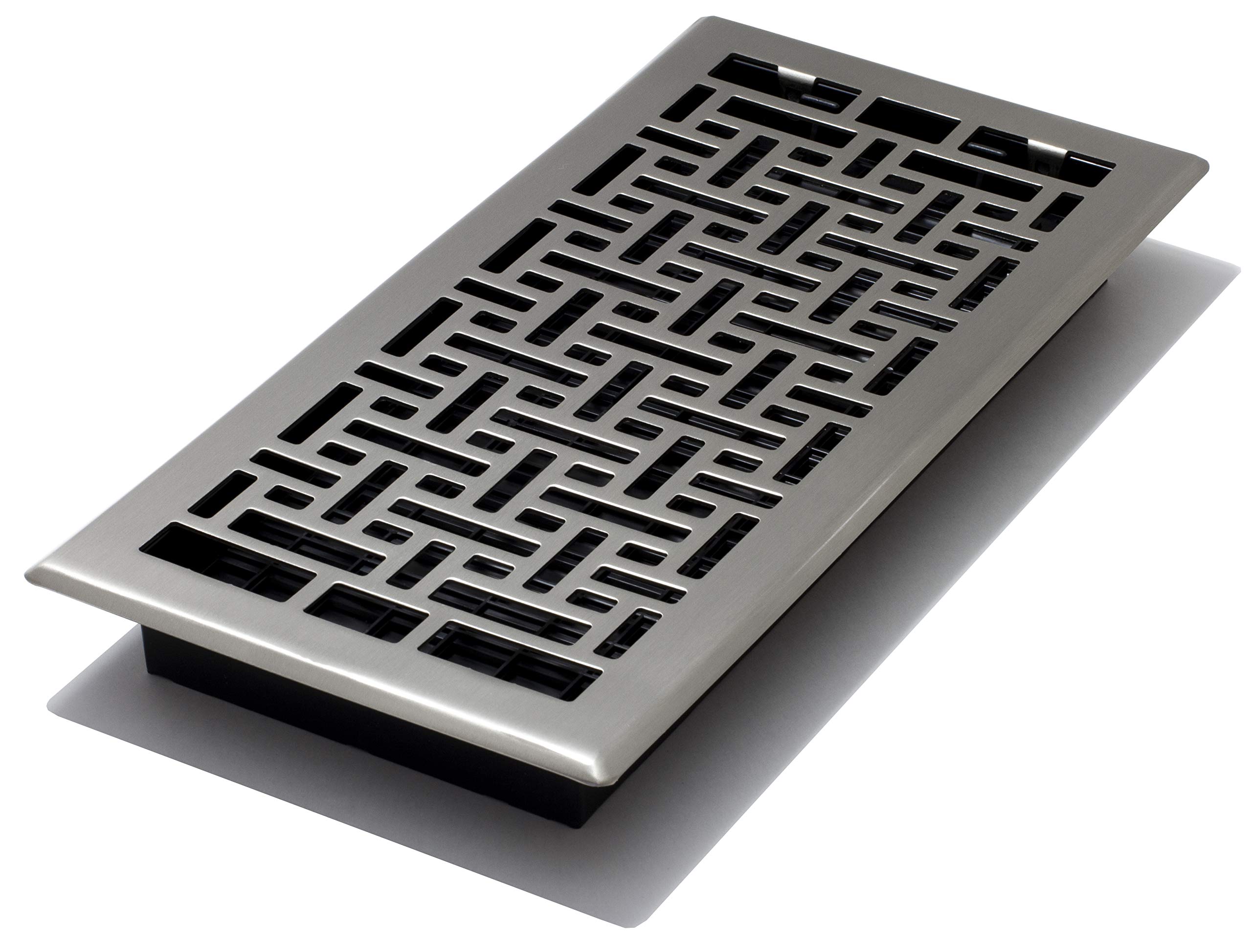 Decor Grates AJH614-NKL Oriental Floor Register, 6-Inch by 14-Inch, Nickel