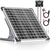 Voltset 50W Solar Panel Kit, 12V Solar Battery Trickle Charger Maintainer + 10A MPPT Charge Controller + Adjustable Mount Bracket,Waterproof Solar Panel Battery Charger for Car Boat Marine RV Roof