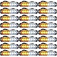 Frienda LED Amber Strobe Lights Vehicle Emergency Strobe Lights for Trucks LED Flashing Car Lights Windshield Lights Bars Hazard Shiny Mount Lights with Pads Screws for off Road Car(24 Pieces)