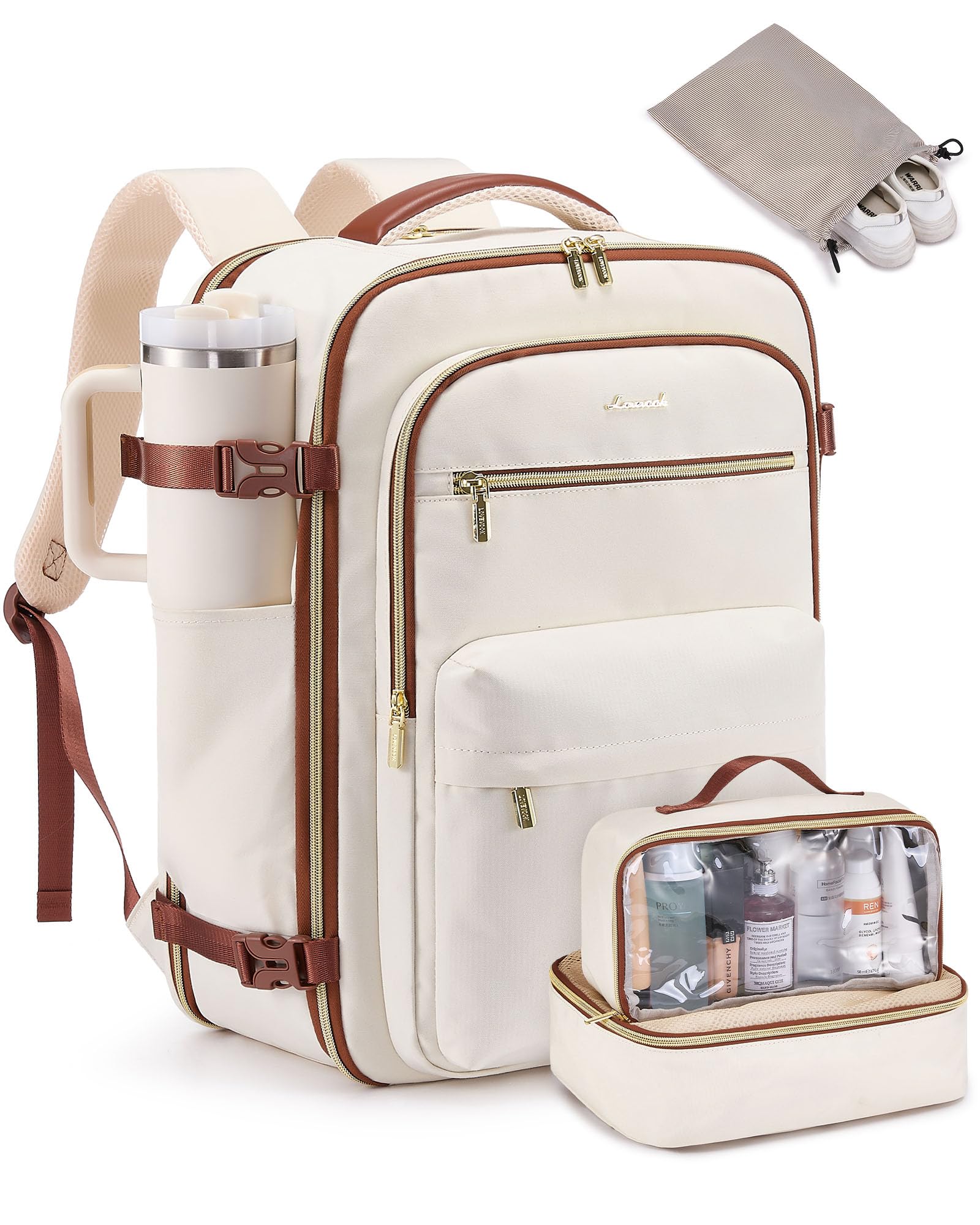 Photo 1 of LOVEVOOK Carry On Travel Backpack for Women, Airline Approved Personal Item Bag with 17" Laptop Compartment, 40L Water-Resistant Weekender Backpack for Travel, Commuting, Business Trips