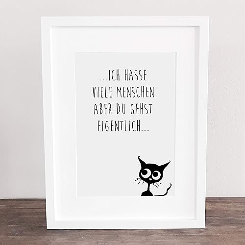 Poster Wanddeko Bild Kunstdruck Katze Liebe Hass