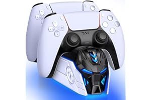 KICKDOT PS5 Controller Accessories Charging Station for Dua-Sense/Edge Controller, PS5 Controller Charging Station Incl. Dual Fast Charging Dock, LED Light, Cool Design PS5 Controller Charger