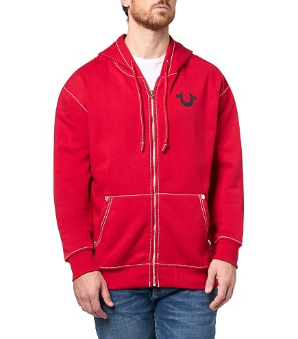 True Religion Men's Crackle Zip Up Hoodie, Jave, S at Amazon Men's