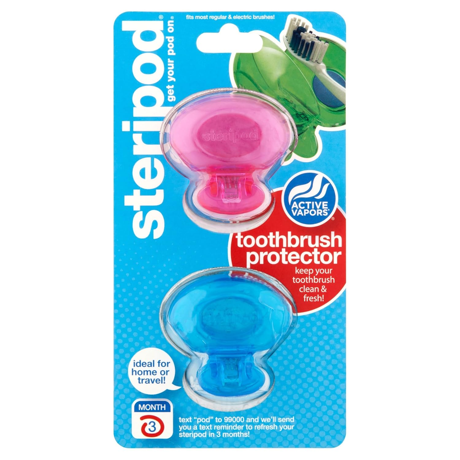 steripod ENE03-BRK Toothbrush Protector Dual Pack (Assorted Colors): Clothing