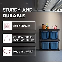 IRIS USA 3-Shelf Heavy Duty Plastic Storage