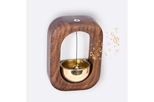 YMYP Shopkeepers Bell - Magnetic Attached Doorbell for Door Opening - Unique Office Ornament and Hanging Decoration for Business Entrance, Fridge Sticker and Barn Door (Black Walnut)