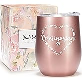 Violet & Gale Veterinary Gifts for Women - 12oz Tumbler Cup Wine Glass - Beautiful Veterinarian Coffee Mug for Vet Students, Appreciation Week, Vet School Graduation Gift