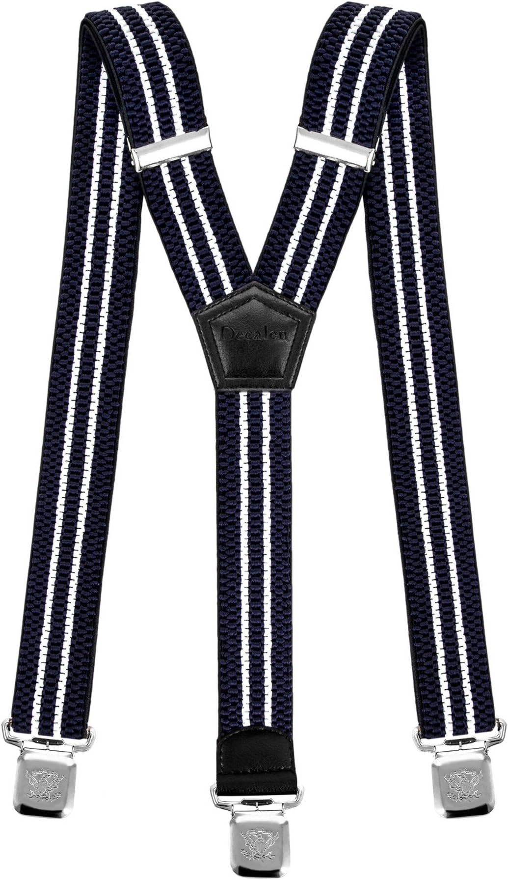 Mens Suspenders Wide Adjustable and Elastic Braces Y Shape with Very Strong Clips - Heavy Duty