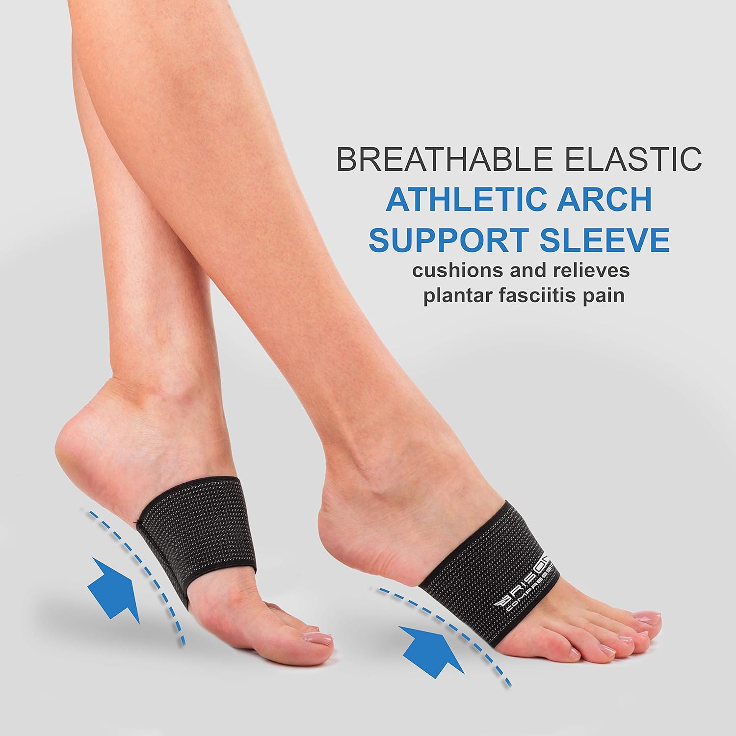 Compression Arch Support Braces for Men Women - Elastic Reusable Plantar Fasciitis Ankle Arch Sleeves Socks for Flat Foot Heel Spurs High/Low/Fallen Arches Heel Pain Relief - Black: Health & Personal Care