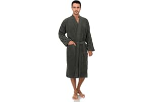TowelSelections Mens Robe Cotton Terry Cloth Bathrobe Soft Kimono Towel Bath Robe for Men XS to 4X