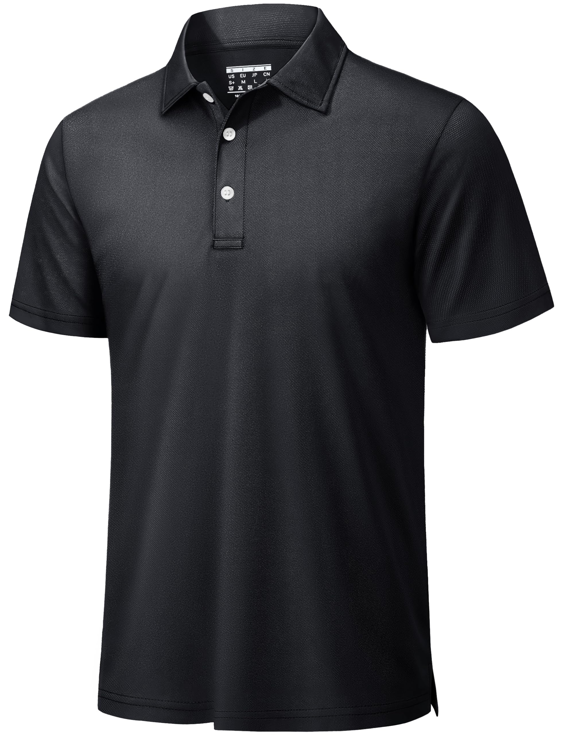 Photo 1 of TACVASEN Mens Golf Shirt Dry Fit Mens Polo Shirts Short Sleeve Performance Golf Polos for Men with Collar Work Shirts Black, 2XL