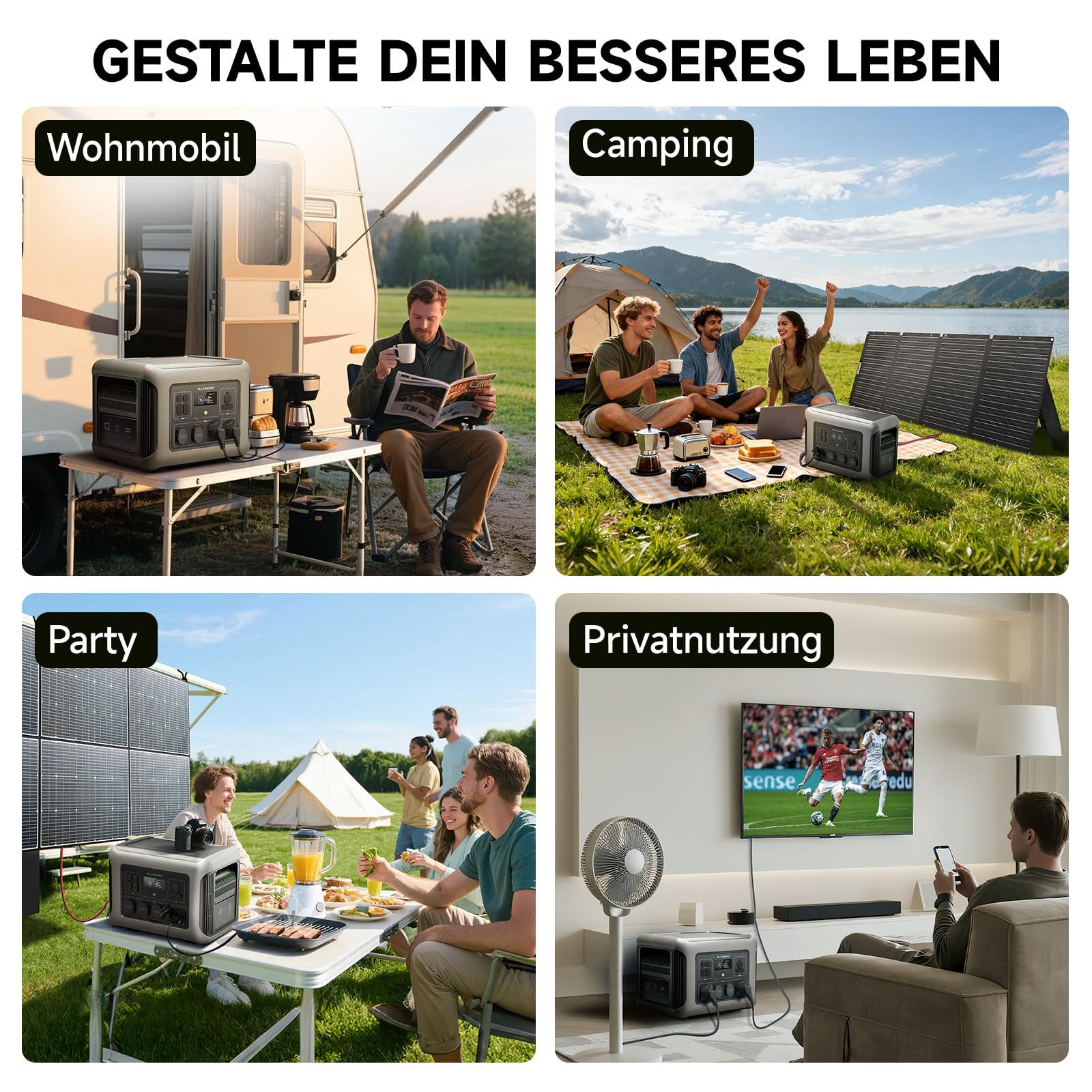 ALLPOWERS R2500 V2 Tragbare Powerstation 1920Wh, LFP-Akku mit 4500+ Zyklen, Solargenerator mit 4x 2500W AC Ausgängen, 1 Std 100% Schnell Aufladen Mobiler Stromspeicher für Zuhause Camping Wohnmobil 9