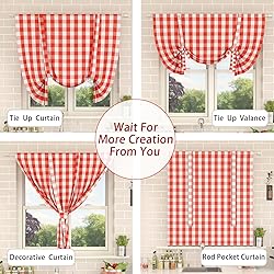 NATUS WEAVER Tie Up Curtain for Kitchen Window