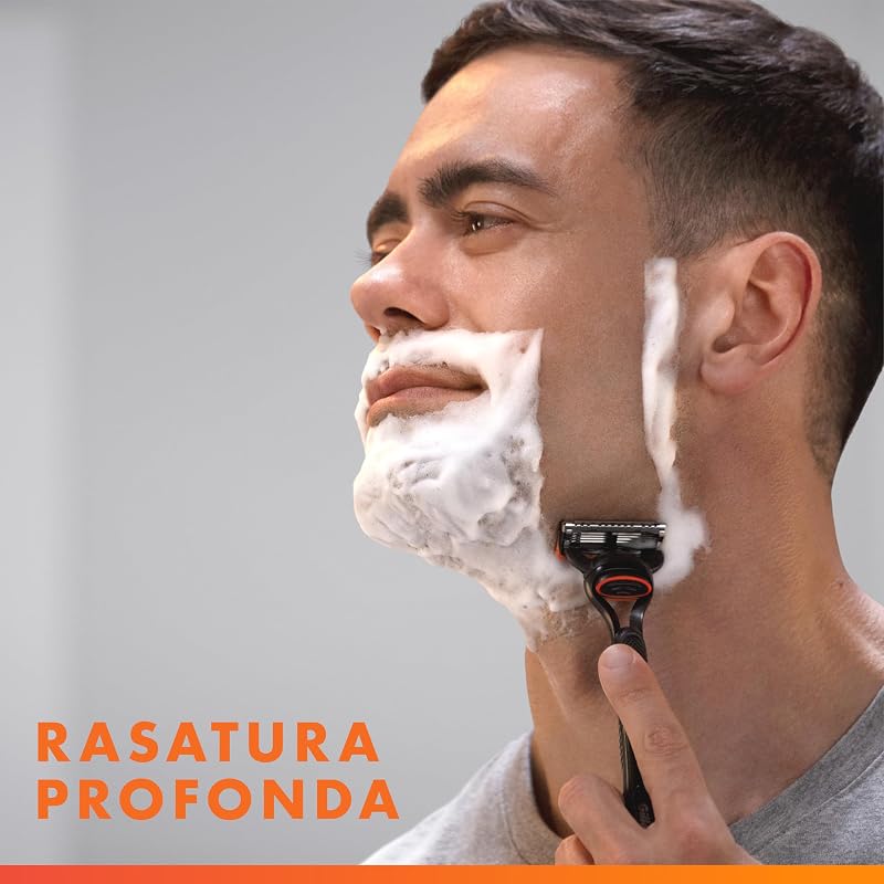 Fusion 5 Rasoio Barba Manuale, 12 Lamette di Ricambio, Multicolore