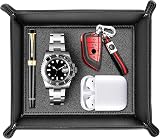 Ufkaa PU Leather Valet Tray Gift for Men - Stylish Organizer for Essentials view 1
