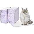 Amazon Basics Cat Pee Pads, 80 Count, Universal Fit for Litter Box, Odor Control with Fresh Scent, White/Purple