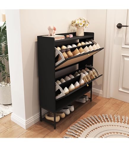 FUFU&GAGA Shoe Cabinet With Flip Drawers For Entryway, Modern