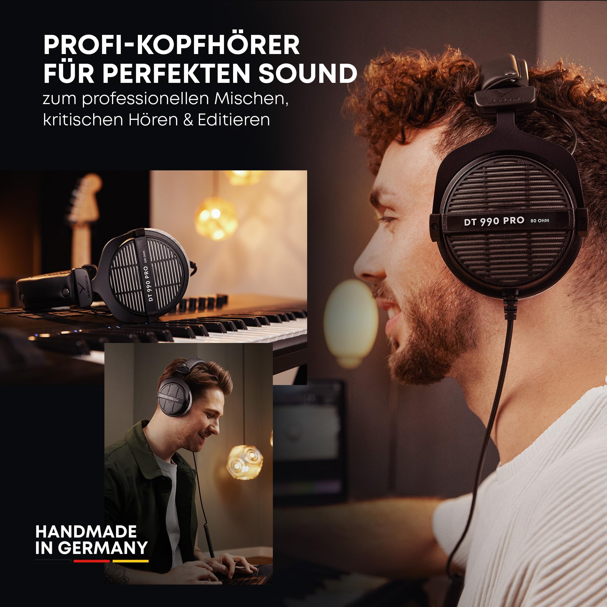 beyerdynamic DT 990 PRO einseitig kabelgebundener Over-Ear-Studiokopfhörer für Mixing, Mastering und Editing mit 80 Ohm. Handmade in Germany 4