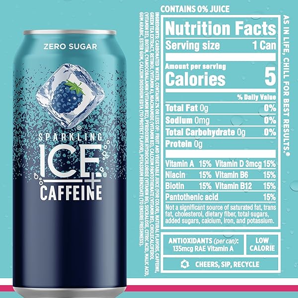 SPARKLING ICE CAFFEINE VARIETY PACK, FLAVORED SPARKLING WATER, ZERO SUGAR, WITH VITAMINS AND ANTIOXIDANTS, 16 FL OZ, 12 COUNT (CITRUS TWIST, BLACK RASPBERRY, BLUE RASPBERRY, STRAWBERRY CITRUS)