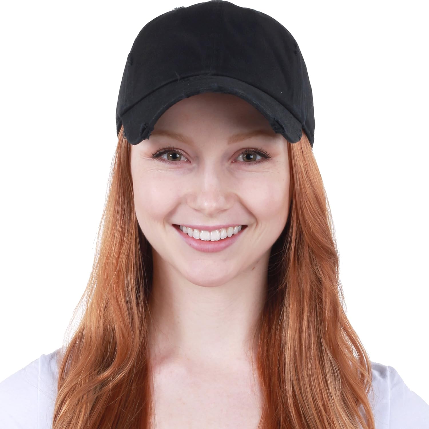 KBETHOS Vintage Washed Distressed Cotton Dad Hat Baseball Cap Adjustable Polo Trucker Unisex Style Headwear (Vintage) Black Adjustable: Clothing