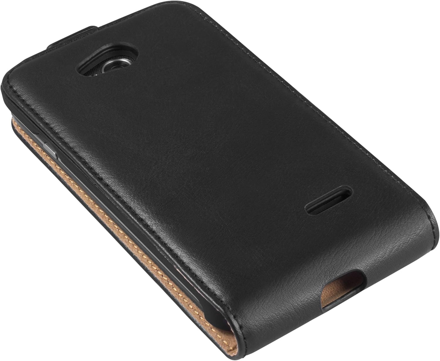 mumbi Genuine Leather Flip Case Compatible with LG L70 Black - Image 5