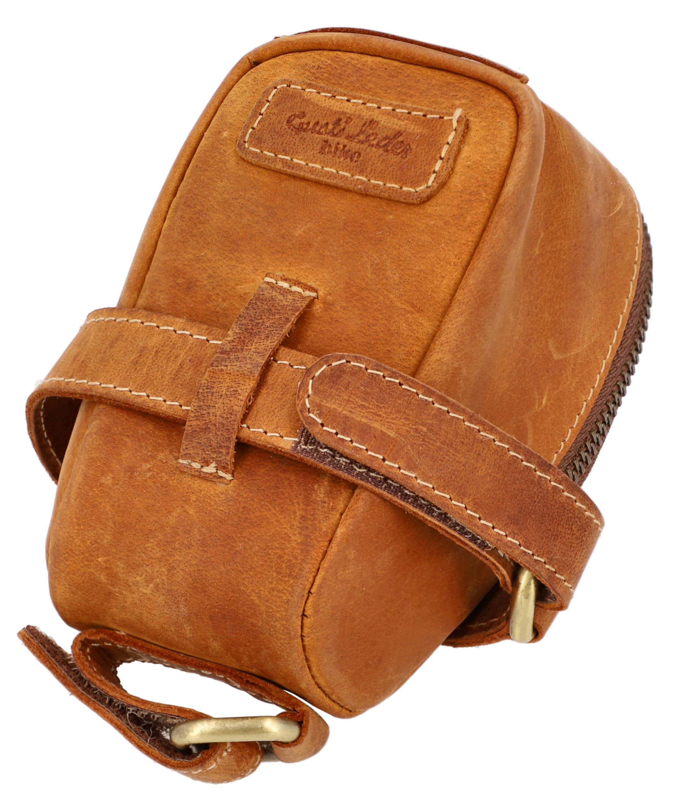 Gusti Bicycle Bag Leather - Gino B. Saddle Bag Tube Bag Vintage Brown Small Bike Accessories