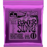 Ernie Ball Power Slinky Nickel Wound Electric Guitar Strings 3-pack, 11-48 Gauge (P03220)
