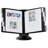 Durable Desktop Reference System, 10 Double-Sided Panels, Black | Sherpa Pocket Reference System, Desktop Reference System, Letter Size with 10 Double-Sided Panels, Desk Reference Organizer