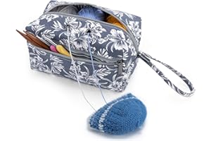 Luxja Small Yarn Storage Bag, Portable Knitting Bag for Yarn Skeins, Crochet Hooks, Knitting Needles (up to 8 Inches) and Oth