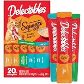 Delectables Squeeze Up Variety Pack, Creamy Squeezable Puree, Lickable Wet Cat Treats, Grain Free, No Added Fillers, No by-Products, No Added Preservatives, 0.5 Ounces Tube, 20 Tubes Total