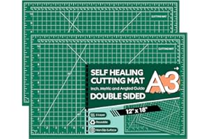EFOK 2 Packs Self Healing Cutting Mat 12" x 18" Rotary Cutting Sewing Mat A3, 5-Ply Cutting Board for Crafting, Sewing, Scrapbooking, Quilting and Precision Cutting