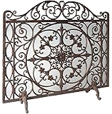 Funkenschutz Feuerschutz Kamingitter Gusseisen antik braun: Amazon.de