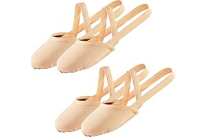 SANGEESON Half Sole Dance Shoes - Stretchy Canvas Pirouette Shoes for Ballet, Lyrical, Modern, Jazz Dance, and Contemporary