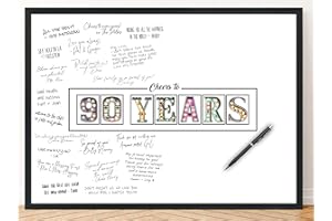 L & O GOODS L&O Goods 90th Birthday Party Decorations - Signature Board For Party - Party Supplies, Guest Book, Or Card Alternative For Women Or Men - Signing Board For Party - Poster Size 11x17 – Unframed