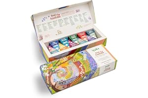 Lazika Tea Variety Pack with Lovely Presentation Box, Black, Green and Herbal Tea Sampler Gift Set, 10 Counts, Premium Collection with Pyramid Infuser Bag, Handcrafted