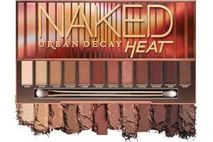 Urban Decay Naked Heat Eyeshadow Palette, Warm Brown Neutral Makeup Palette, Matte, Metallic, Shimmer Finish, 12 Amber-hued Red & Orange Eye Shadows