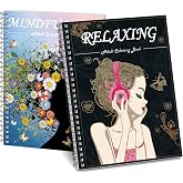 Kalysky Adult Coloring Book for Women,2Pack Mindfulness Coloring Books for Adults Relaxation Anxiety and Depression,Spiral Bound,Relaxation Arts and Crafts for Women