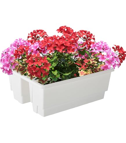 Bloem Pflanzkasten Für Geländer – 24 Zoll (61 Cm) Breit, Für Schienen 9,5–14,6 Cm, Aus UV-stabilem Harz