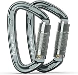 FresKaro 4inch Climbing Carabiner CE 25kN Auto Lock D Shape 2pc Spacegray