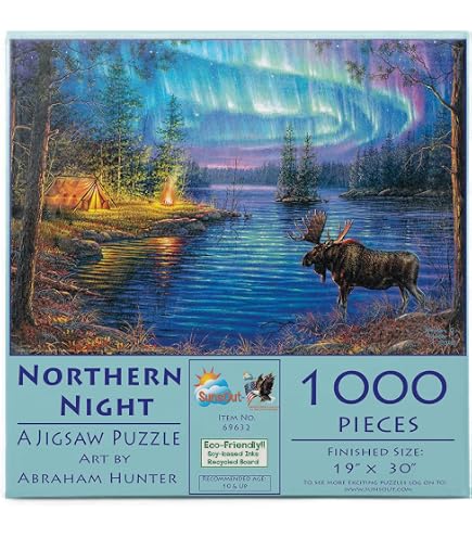 Amazon.com: SunsOut Northern Night 1000 Piece Adult Jigsaw Puzzle