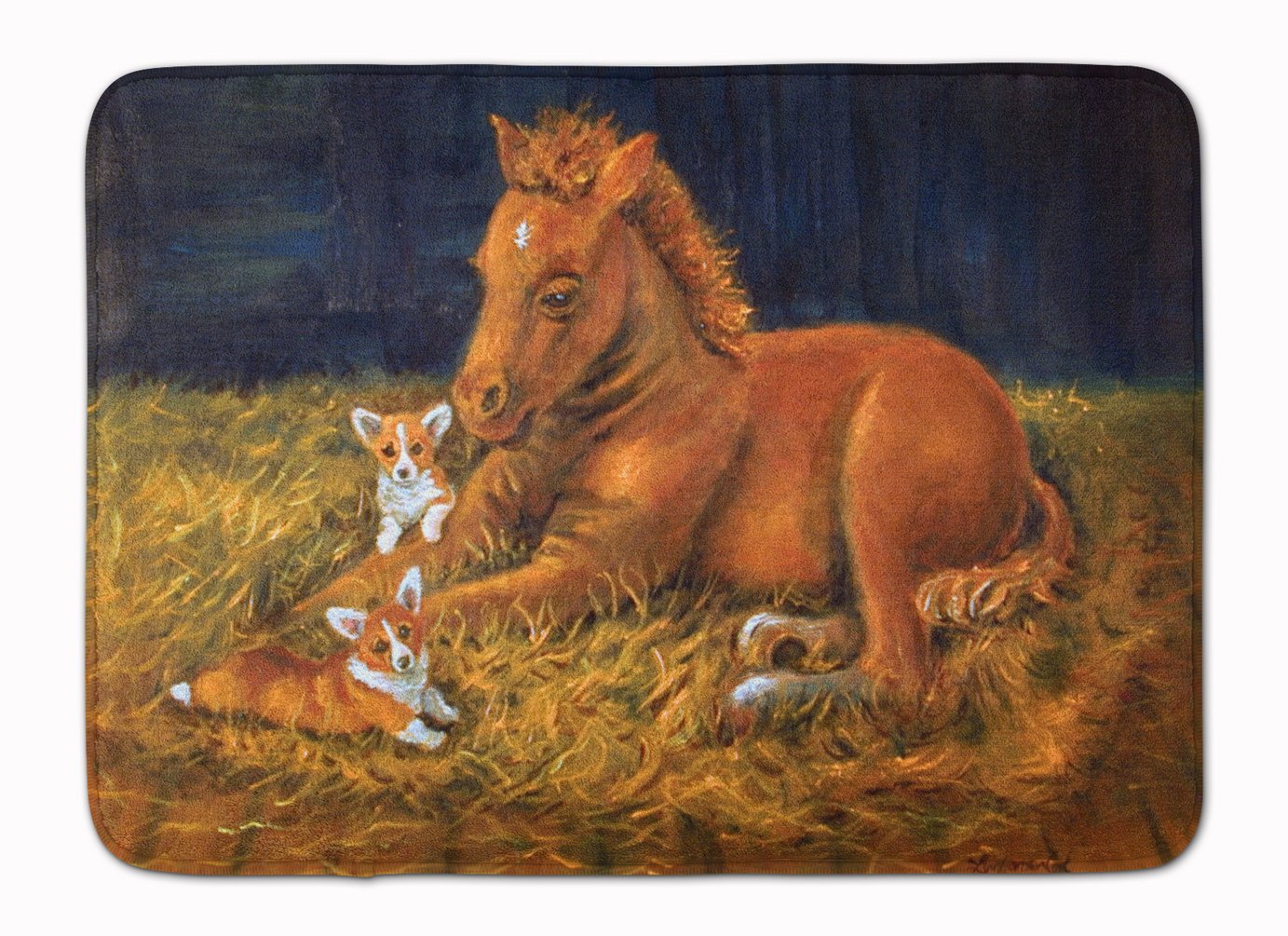 Caroline's Treasures Corgi Sunrise with Colt Floor Mat, Multicolor, 19" x 27"